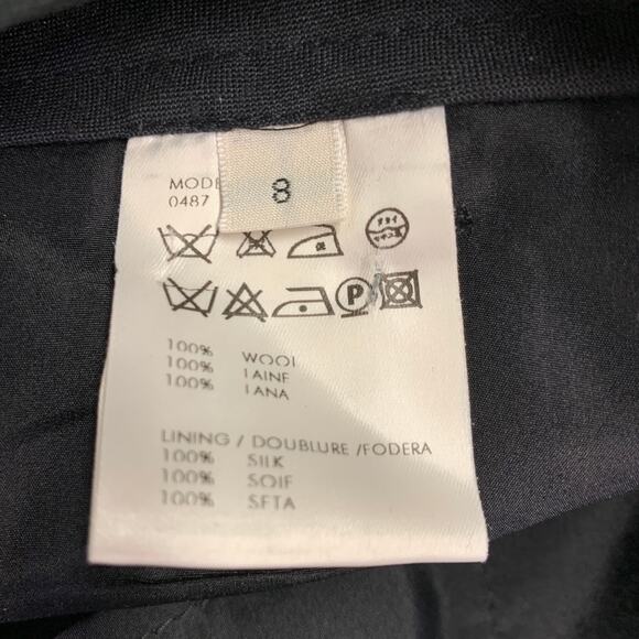 CALVIN KLEIN COLLECTION Size 8 Black Wool Wide Leg Dress Pants - Picture 5 of 7